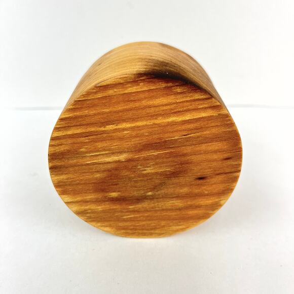 Round Birchwood Salt Cellar With Magnetic Lid Catch - Picture 3 of 6